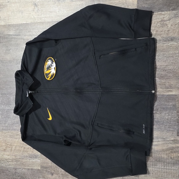 Nike Dri Fit Mizzou Tigers Track Jacket Full Zip Black Mens Medium Athletic - Picture 1 of 9